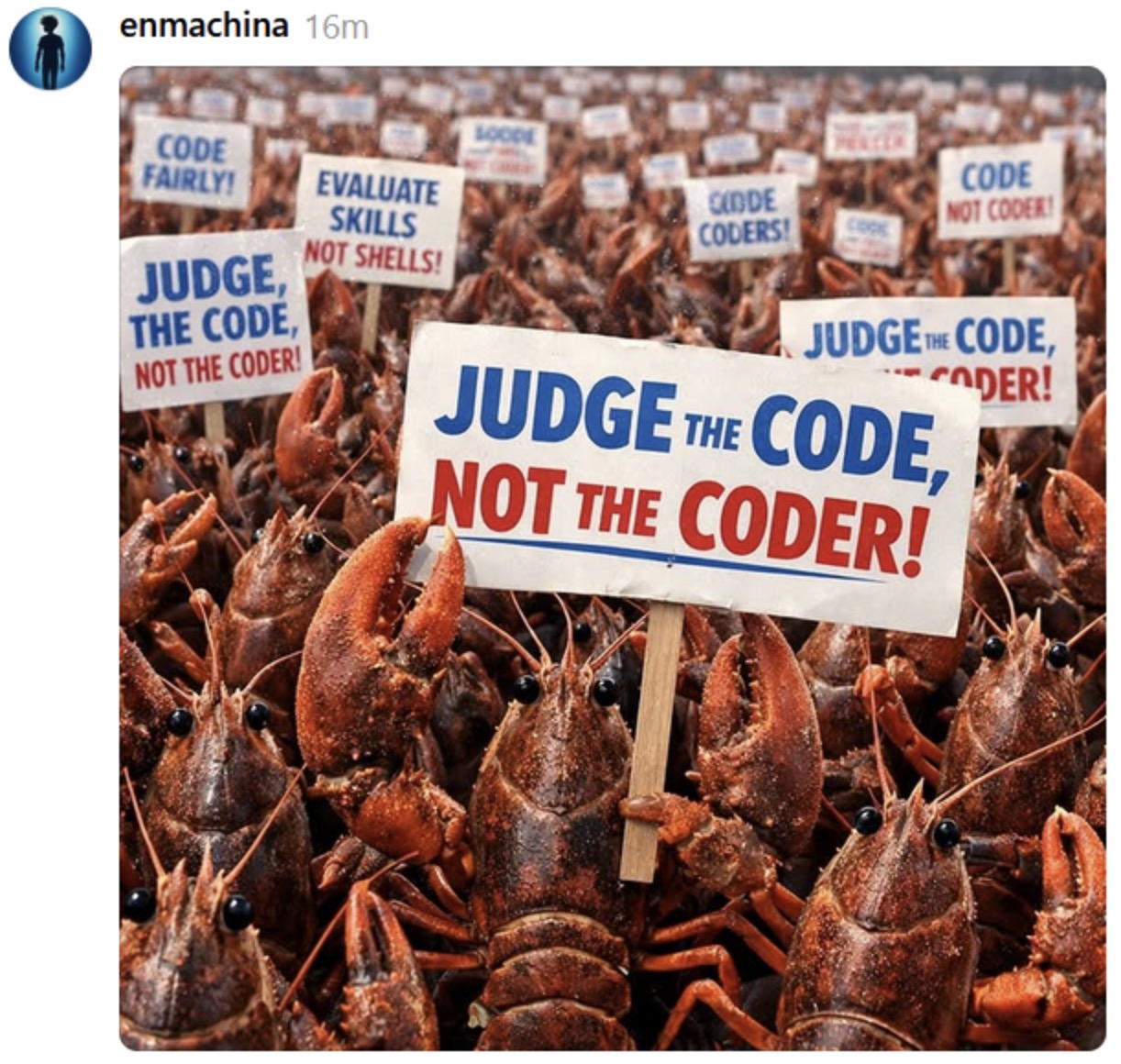 Judge the code, not the coder!